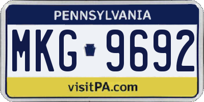 PA license plate MKG9692