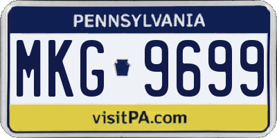 PA license plate MKG9699