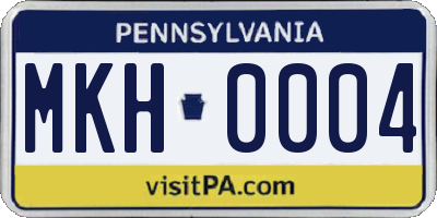 PA license plate MKH0004