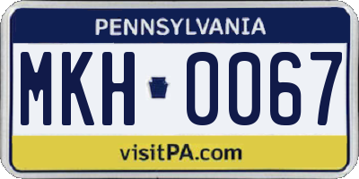 PA license plate MKH0067