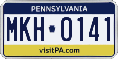 PA license plate MKH0141