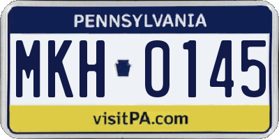 PA license plate MKH0145