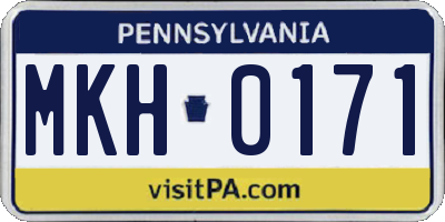 PA license plate MKH0171