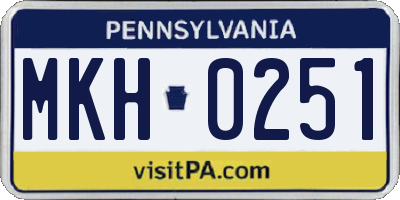 PA license plate MKH0251