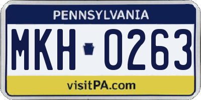 PA license plate MKH0263