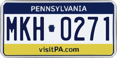 PA license plate MKH0271