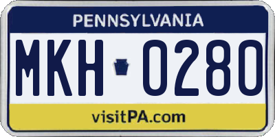 PA license plate MKH0280