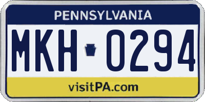 PA license plate MKH0294