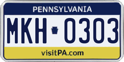 PA license plate MKH0303