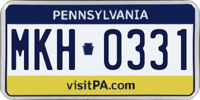 PA license plate MKH0331