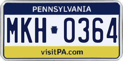 PA license plate MKH0364