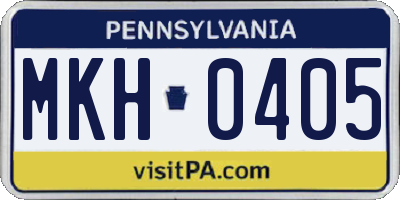 PA license plate MKH0405