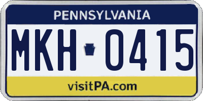 PA license plate MKH0415