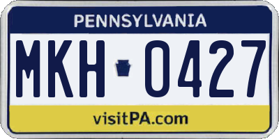 PA license plate MKH0427