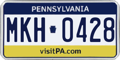 PA license plate MKH0428