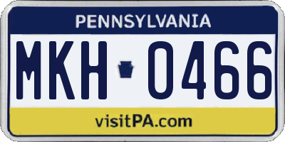 PA license plate MKH0466