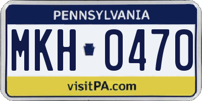 PA license plate MKH0470