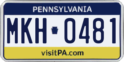 PA license plate MKH0481