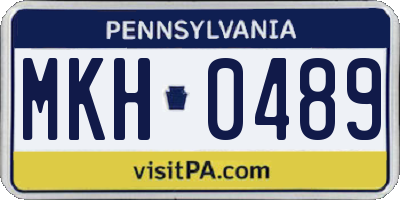 PA license plate MKH0489