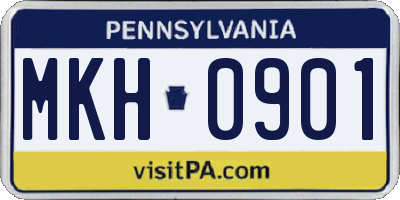 PA license plate MKH0901
