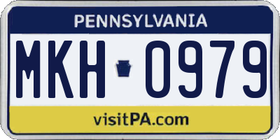 PA license plate MKH0979
