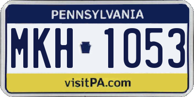 PA license plate MKH1053