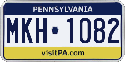 PA license plate MKH1082