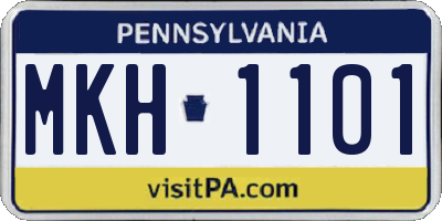 PA license plate MKH1101