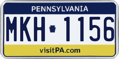 PA license plate MKH1156