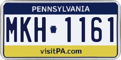 PA license plate MKH1161