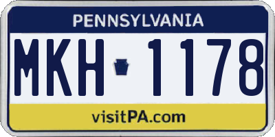 PA license plate MKH1178
