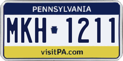 PA license plate MKH1211