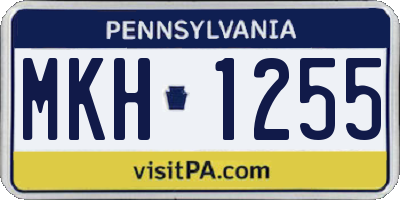 PA license plate MKH1255