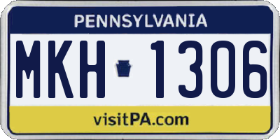 PA license plate MKH1306