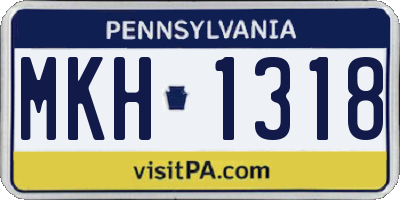 PA license plate MKH1318