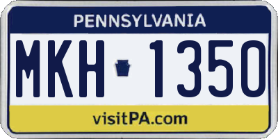 PA license plate MKH1350