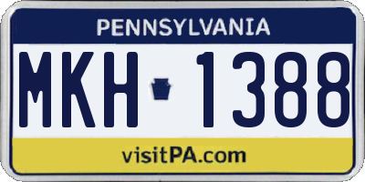 PA license plate MKH1388