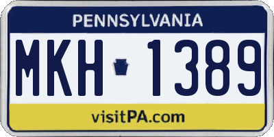PA license plate MKH1389