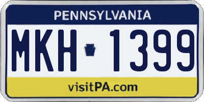 PA license plate MKH1399