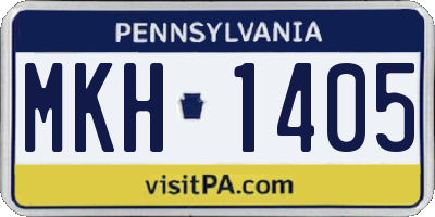 PA license plate MKH1405