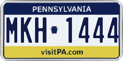 PA license plate MKH1444