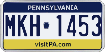 PA license plate MKH1453