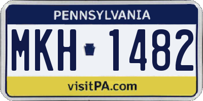 PA license plate MKH1482
