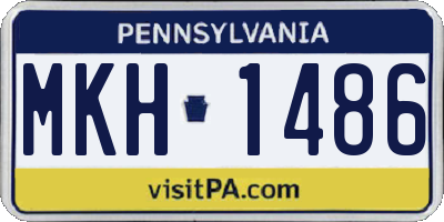 PA license plate MKH1486