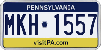 PA license plate MKH1557