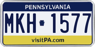 PA license plate MKH1577