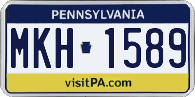 PA license plate MKH1589