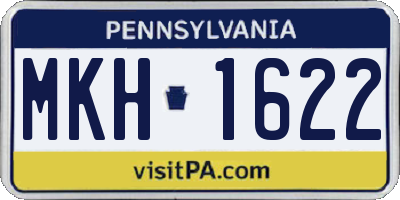 PA license plate MKH1622