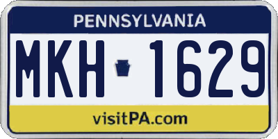PA license plate MKH1629