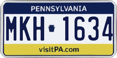 PA license plate MKH1634